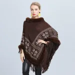 poncho fourré femme