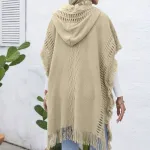 poncho en laine camel