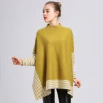 poncho à rayures en cachemire pour femme