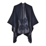 poncho à carreaux en coton pour femme