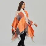 vêtement poncho orange