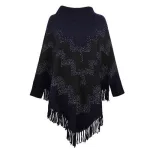 pull d'hiver poncho col roulé