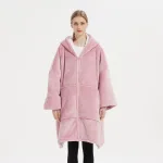 poncho femme en polaire avec fermeture éclair