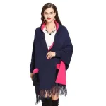 poncho en laine femme avec poches