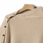 vêtement femme poncho beige en laine et cachemire