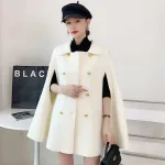 Manteau double boutonnage femme blanc cassé