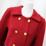 Manteau laine double boutonnage rouge